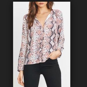 Lovers + Friends Snakeskin top